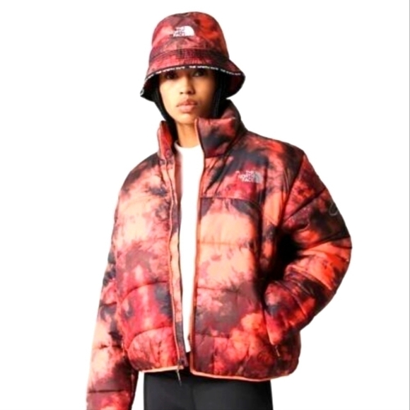 The Northface NSE 2000 puffer jacket coral ice dye print small NWT - Picture 1 of 15